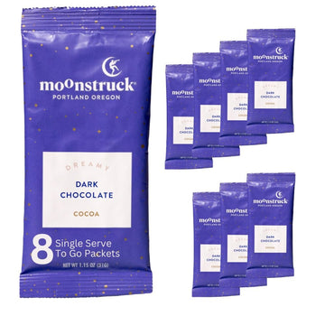 Moonstruck Chocolate Single Serve Dreamy Dark Chocolate Hot Chocolate Packets, 8 Count (Pack of 1)