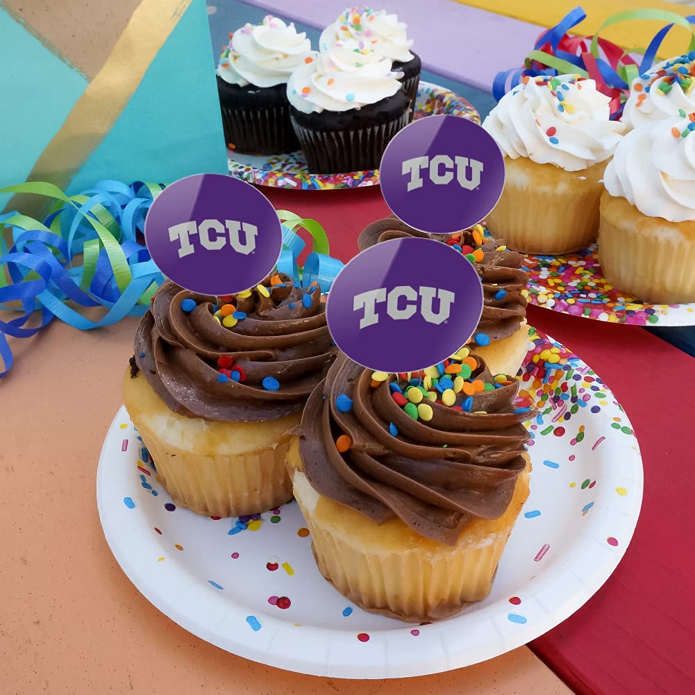 Tcu Primary Logo Cupcake Picks Toppers Decoration Set Of 6