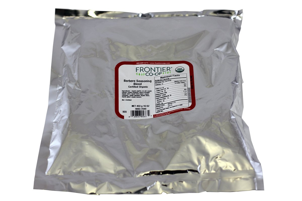 Frontier Co-Op Berbere Seasoning, 1Lb Bulk Bag, Organic & Natural Berbere Spice Blend - Premium Spicy Seasoning For Ethiopian Food & More, Kosher