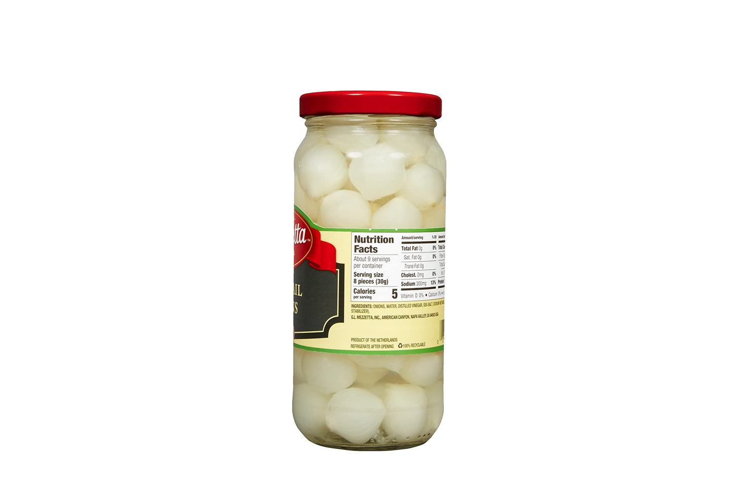 Mezzetta Cocktail Onions - Perfect Pickled Onions For Martinis & Antipasto - Tender & Flavorful - Includes Distilled Vinegar & Sea Salt - Ideal For Grilled Fish & More - 16 Oz Jar - Pack Of 6