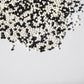 NIPEOR Edible Pearl Sprinkles for Cake Decorations, 130g, 2mm Matte White and Black Sugar Pearls for Baking and Cupcakes