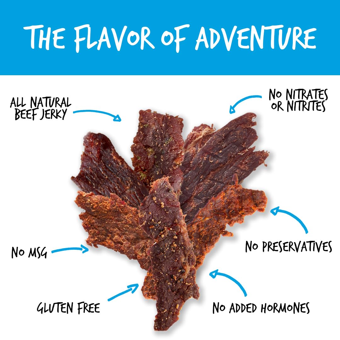 Baja Beef Jerky Sampler Pack - 100% All Natural Beef Jerky, Gluten Free, Low Calorie Craft Jerky, 10G Protein Per Serving, No Ni