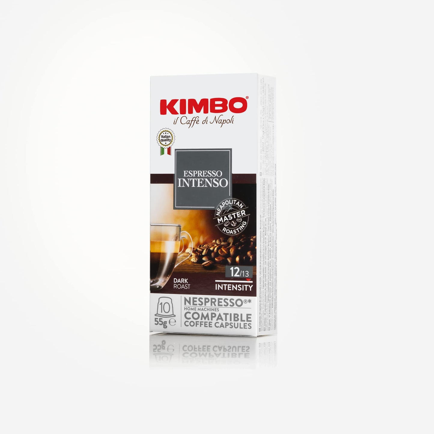 Kimbo Espresso Intenso Dark Roast Coffee compact pieces - Dark Chocolate Flavor - 10 Count - Compatible with Single Serve Machines