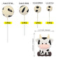 Gyufise 21Pcs Cake Topper Decorations, Cow Themed Farm Cake Topper With Foam Balls, Baby Shower, Birthday Party Supplies