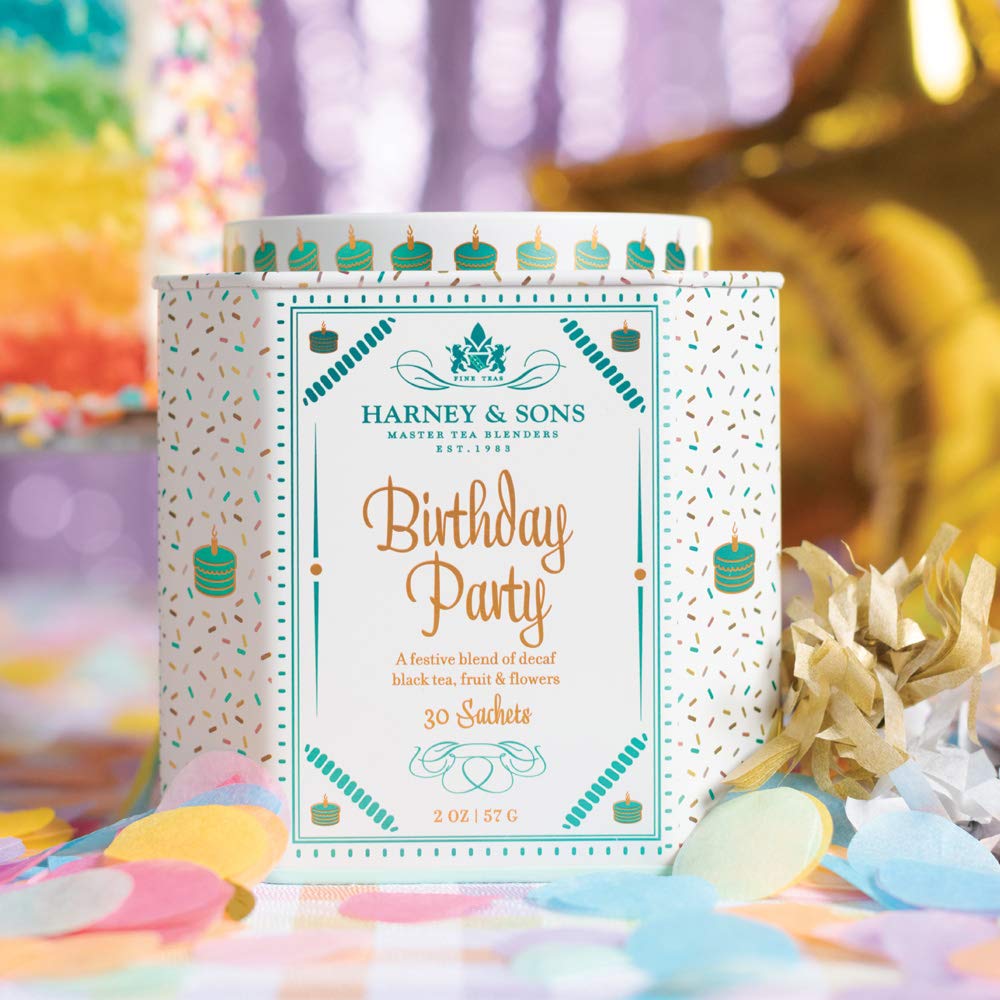 Harney & Sons Birthday Party, 30 Sachets Of Decaffeinated Black Tea