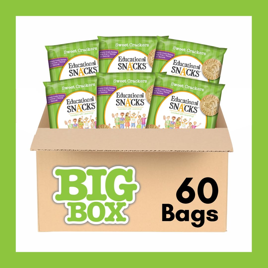 DICK & JANE EDUCATIONAL SNACKS – Nut-Free All-Natural Kids Snacks, 60-Pack, 1 Ounce Each, Farmers Market Edition