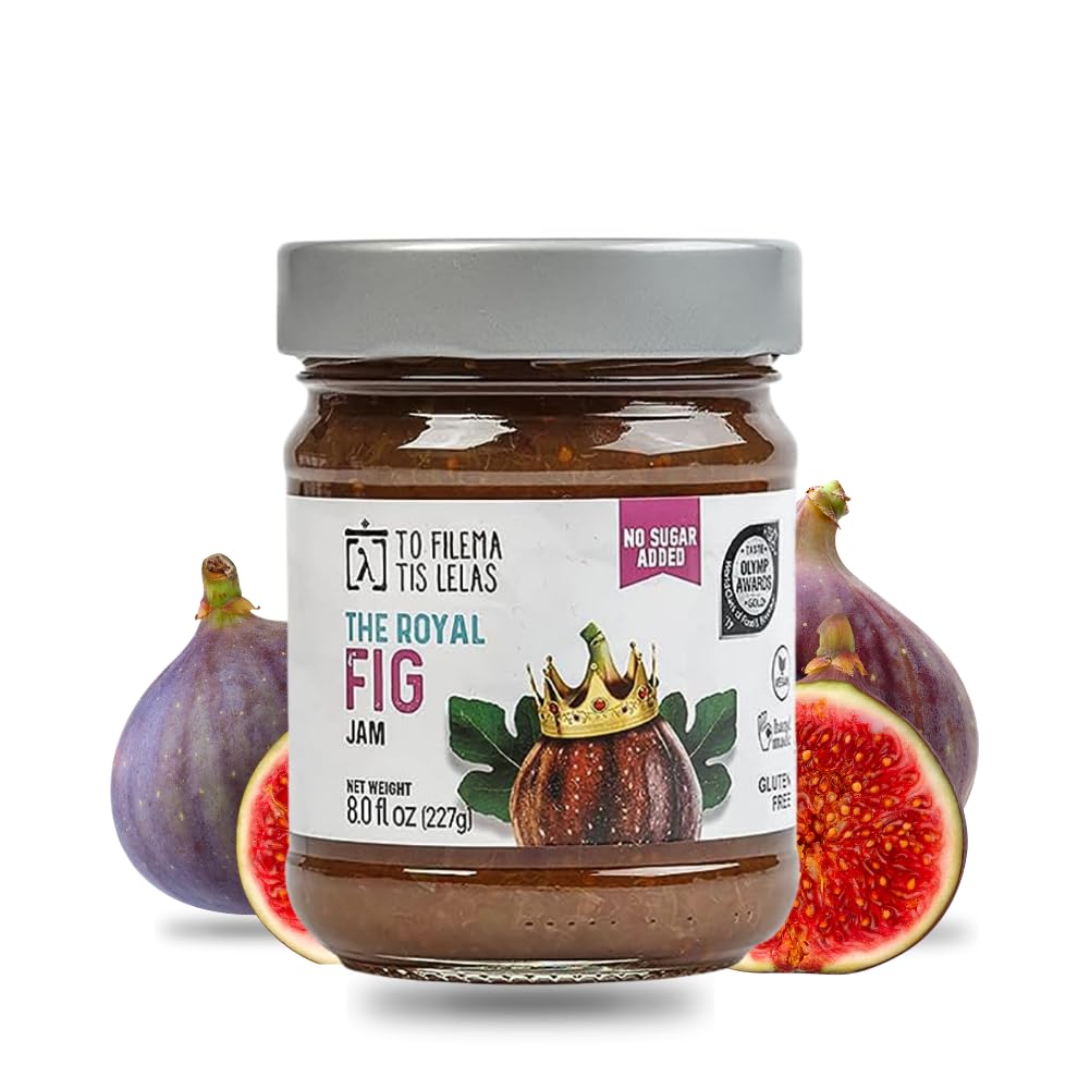 Fig Sugar - 8 Fl. oz - No Sugar Added Natural Sweetness Taste - Made in Greece, No Preservatives, Gluten Free Fig Jam - Fruit Sp