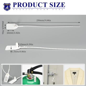 1000 Numbered Plastic Tamper Seals, Zip Ties For Fire Extinguishers Pull Tite Security Tags Disposable Self-Locking Signage - La