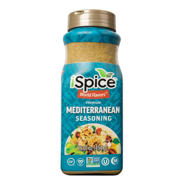 iSpice Blend | Mediterranean Seasoning | 16.01 oz | Mixed Spice & Seasoning | Bulk Size | Halal | Kosher (Mediterranean)