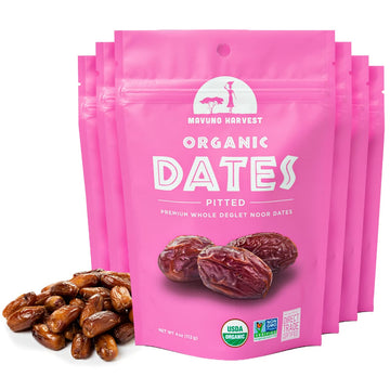 Mavuno Harvest Pitted Dates Dried Fruit Snacks | Organic Dried Dates | Healthy Snacks for Kids and Adults| Deglet Noor Dates | N