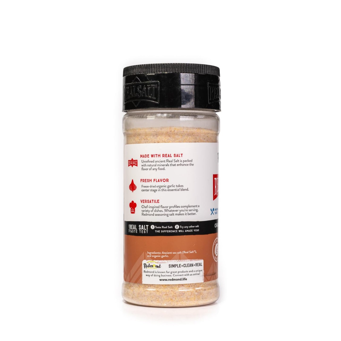 Redmond Real Sea Salt - Natural Unrefined Gluten Free, Garlic 8 Ounce Shaker