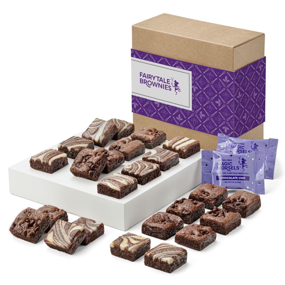 Fairytale Brownies GLUTEN-FREE Magic Morsel 24 Individually Wrapped Gourmet Chocolate Food Gift Basket - 1.5 Inch x 1.5 Inch Bit