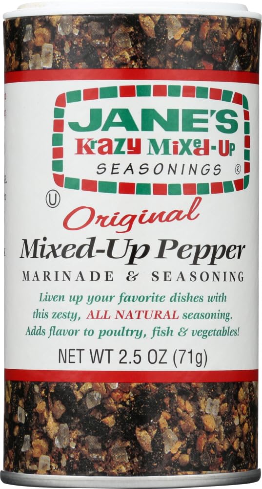 Jane's Original Krazy Mixed-Up Pepper, 2.5 oz - Flavorful Spice Blend for Cooking & Seasoning, JANES JUNGLE KITCHEN