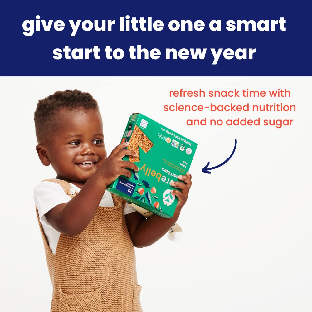 Cerebelly Toddler Snack Bars - Apple Kale Smart Bars (Pack Of 5), Healthy & Organic Whole Grain Bars With Veggies & Fruit, 15 Br