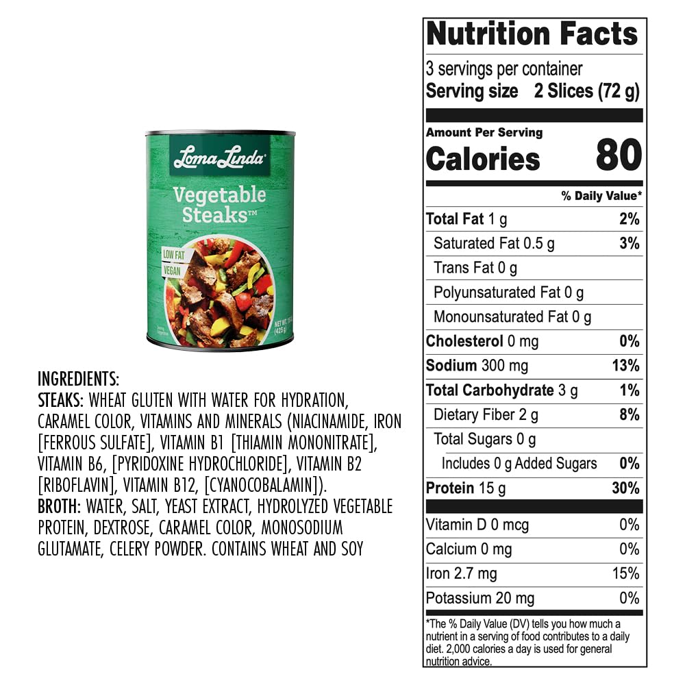 Loma LindaA Vegetable Steaks (15 oz) 12 pack