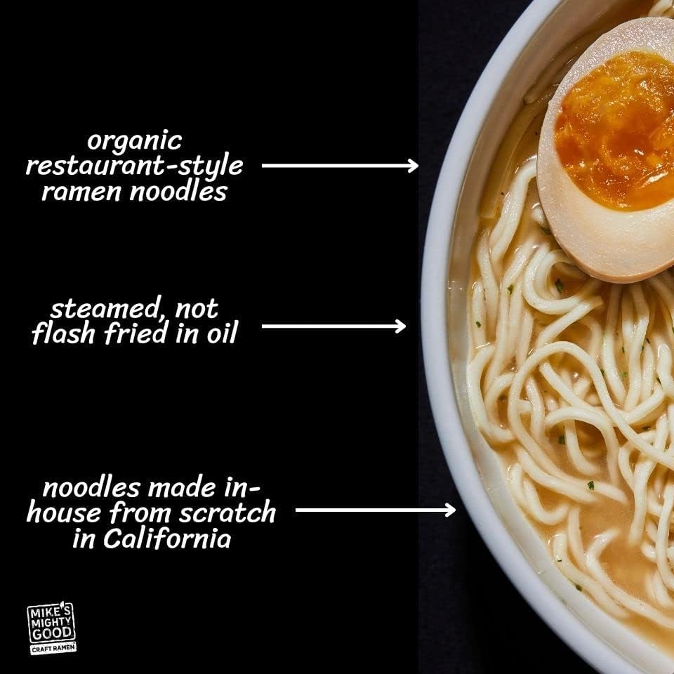 Mike'S Mighty Good Pork Tonkotsu Ramen Soup Cup - Instant Ramen Cups Noodles - Non-Gmo Noodle Soup - Organic Instant Noodles - 1