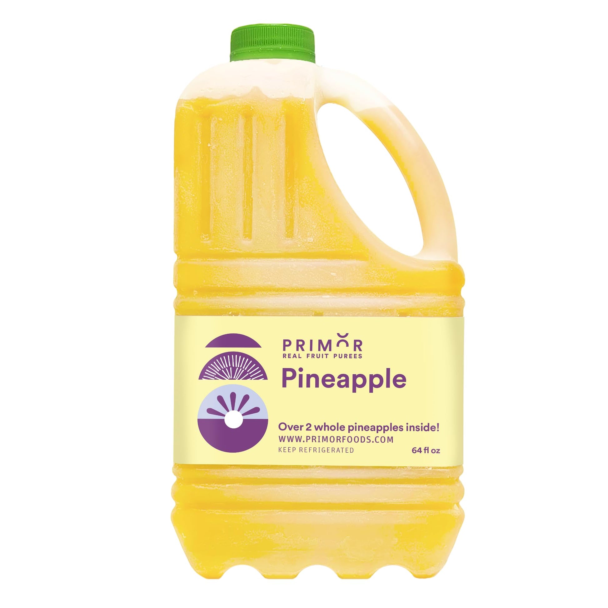 PRIMOR Fruit Puree - Pineapple, 64 Fl Oz, Made with Real Fruit for Juices, Smoothies, Desserts, and More