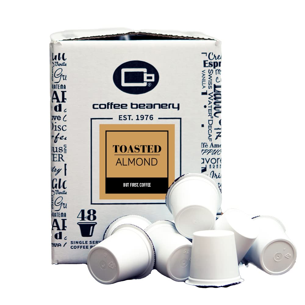 Coffee Beanery Toasted Almond Coffee Pods, Medium Roast, 48 Count Pack