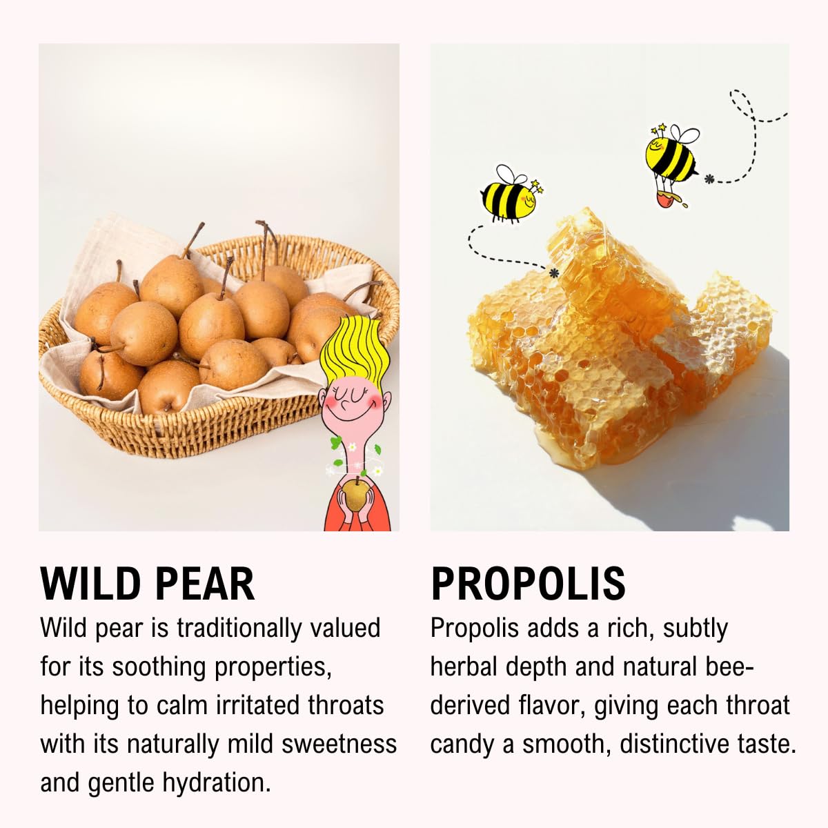 UNHAS ASIAN SNACK BOX Korean Hard Candy with Pear and Propolis, 2-Pack, Natural Ingredients, Individually Wrapped