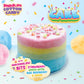 PartyPuffs Cotton Candy Cake - 4 Servings - Sliceable Celebration Cake With Strawberry  Blue Raspberry  Lemon & Green Apple Flavors - Fun Party Dessert With Crunchy Marshmallow Bits - Gluten-Free Treat & Made in USA - 4oz