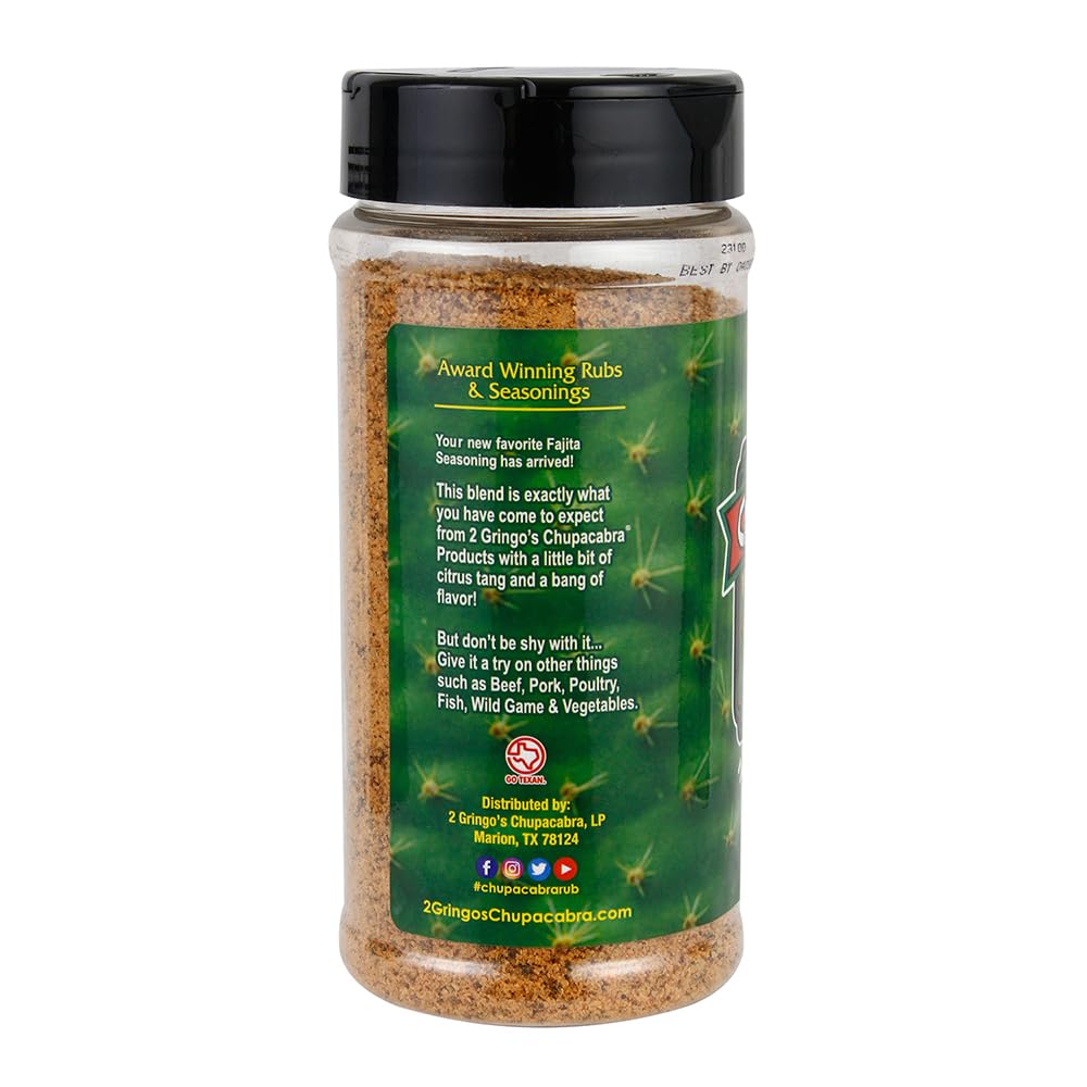 2 Gringo'S Chupacabra Fajita Seasoning Rub Sweet And Tangy Flavor 12 Oz Bottle