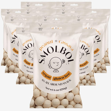 SMOLBOL Roasted Peanut in a Crunchy Cassava Crust | Lightly Salted | Gluten-Free Snack | Vegan Snack | Small Peanut Balls | Ovin
