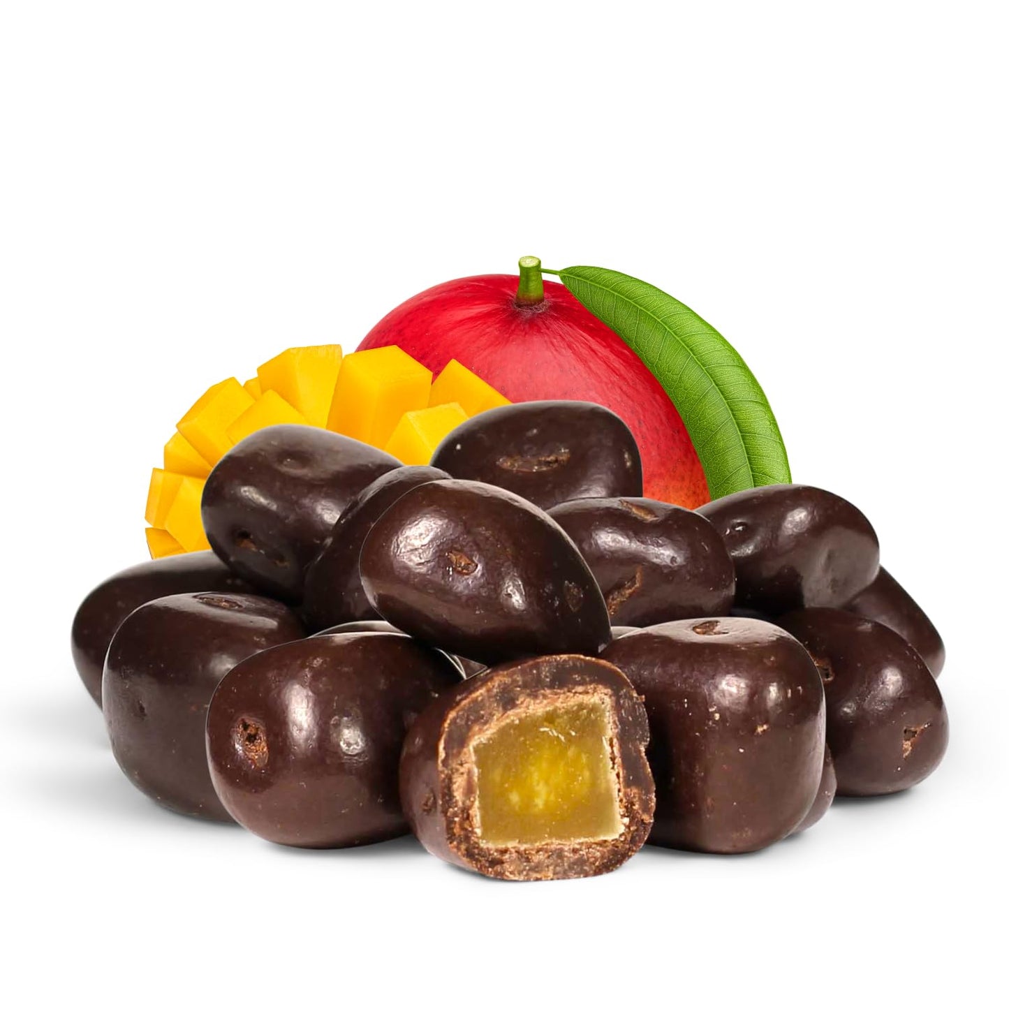 Its Delish Dark Chocolate Covered Dried Mango - Vegan, Non-Dairy, Kosher, 10 lbs Bulk Bag