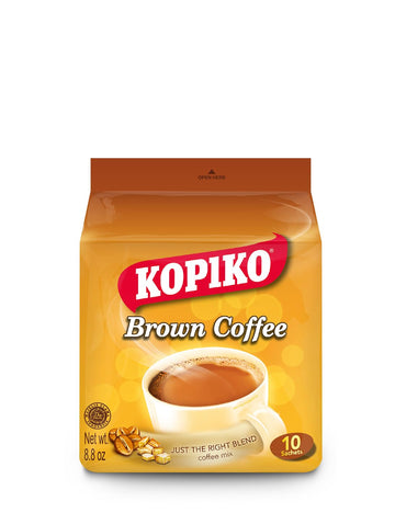 Kopiko Brown Instant Coffee Mix, Authentic Indonesian Coffee, 8.8 OZ (Pack of 10)