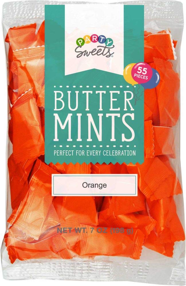 Party Sweets Orange Wrapper Buttermints By Hospitality Mints, Appx 300 Mints, 7-Ounce Bags (Pack Of 6)