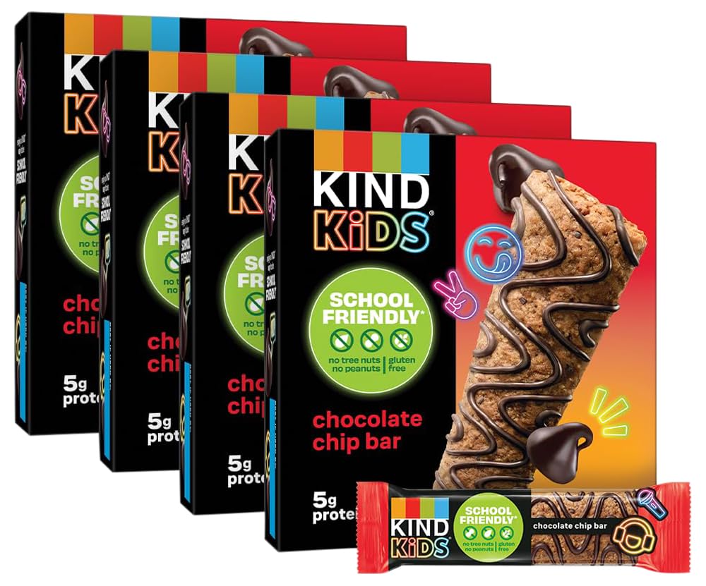 KIND Kids Snacks Chocolate Chip Bar, Gluten Free, 5g Protein, 40 Count, 18.3 x 16.7 x 32.9 cm, Tree Nut and Peanut Free