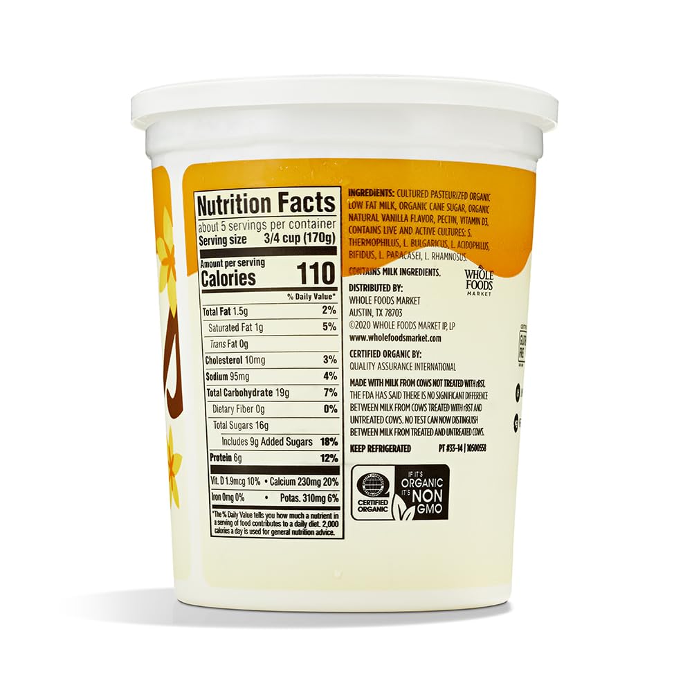 365 by Whole Foods Market, Organic Vanilla Low Fat Yogurt, 32 oz