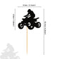 Unimall Unimall Pack Of 25Pcs Happy Birthday Motorcycle Cake Topper Atv Cupcake Topper, Black Flash Motorcycle Sport Theme Birth