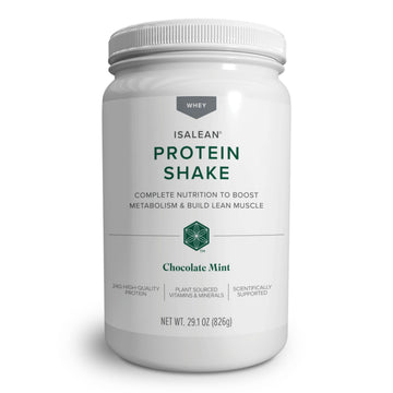 IsaLean Protein Shake - Complete Superfood Meal Replacement for Maintaining Healthy Weight and Lean Muscle Growth with 24 Vitamins and Minerals - 28.1 oz - 14 Meal Canister (Chocolate Mint) - Canister