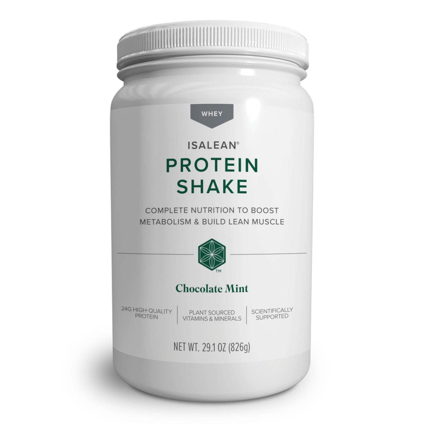 IsaLean Protein Shake - Complete Superfood Meal Replacement for Maintaining Healthy Weight and Lean Muscle Growth with 24 Vitamins and Minerals - 28.1 oz - 14 Meal Canister (Chocolate Mint) - Canister