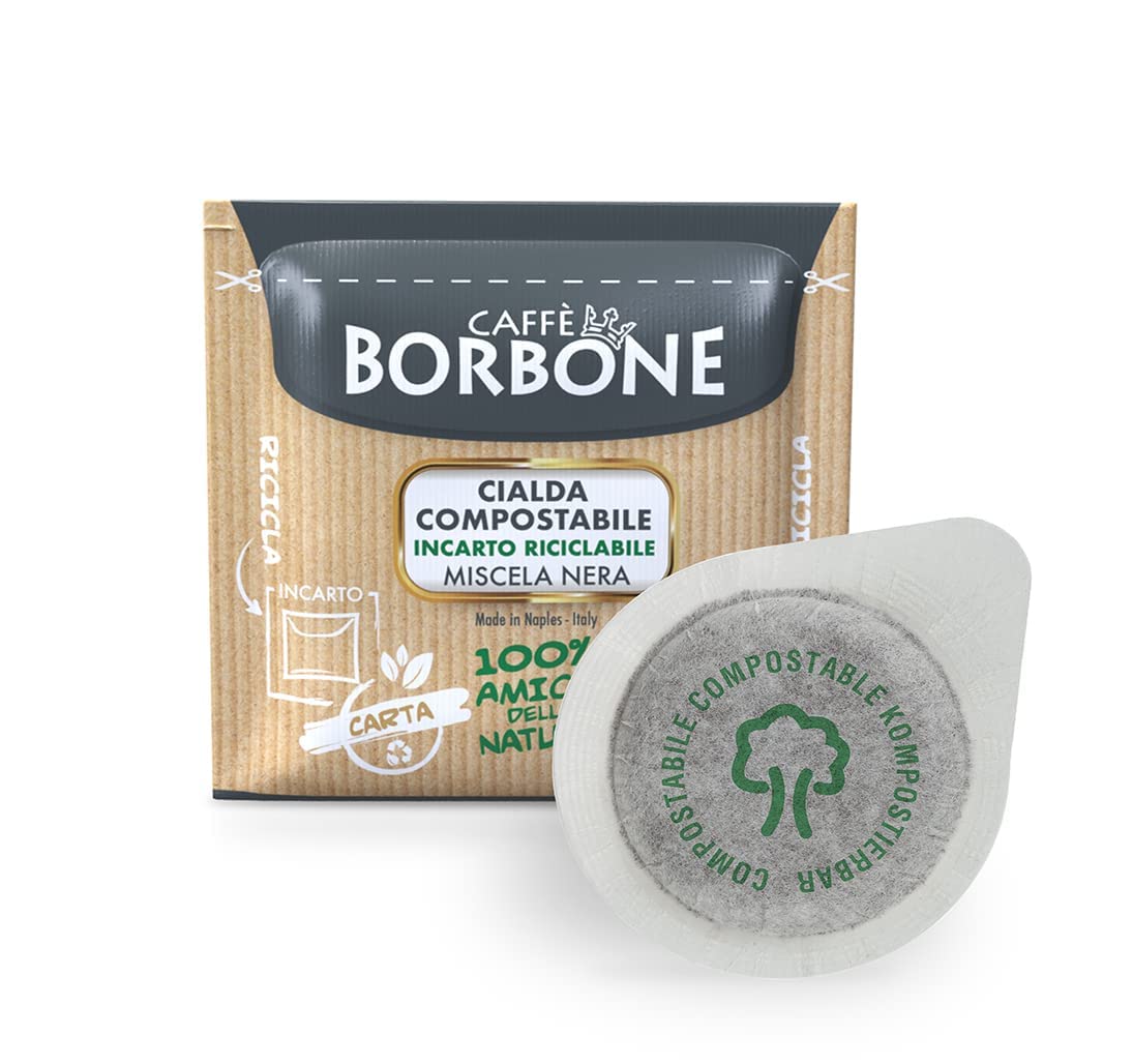 Caffe Borbone 150 Single Served Espresso Coffee Pods, Black Blend With Intensed And Marked Flavour, Roasted And Freshly Packaged