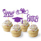 Moitkptt Graduation Cupcake Toppers - 24Pcs Purple Class of 2025 Cake Decorations, Paper Material