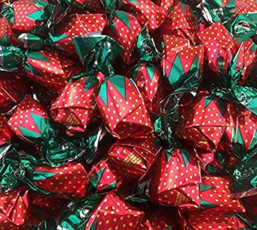 Laetafood Arcor Strawberry Filled Bon Bons Hard Candy, Bulk Candy (2 Pound Pack)