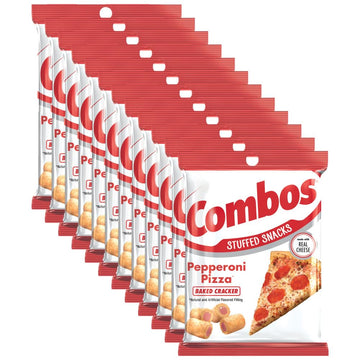 Combos Pepperoni Pizza Cracker Baked Snacks 6.3-Ounce Bag (Pack Of 12)