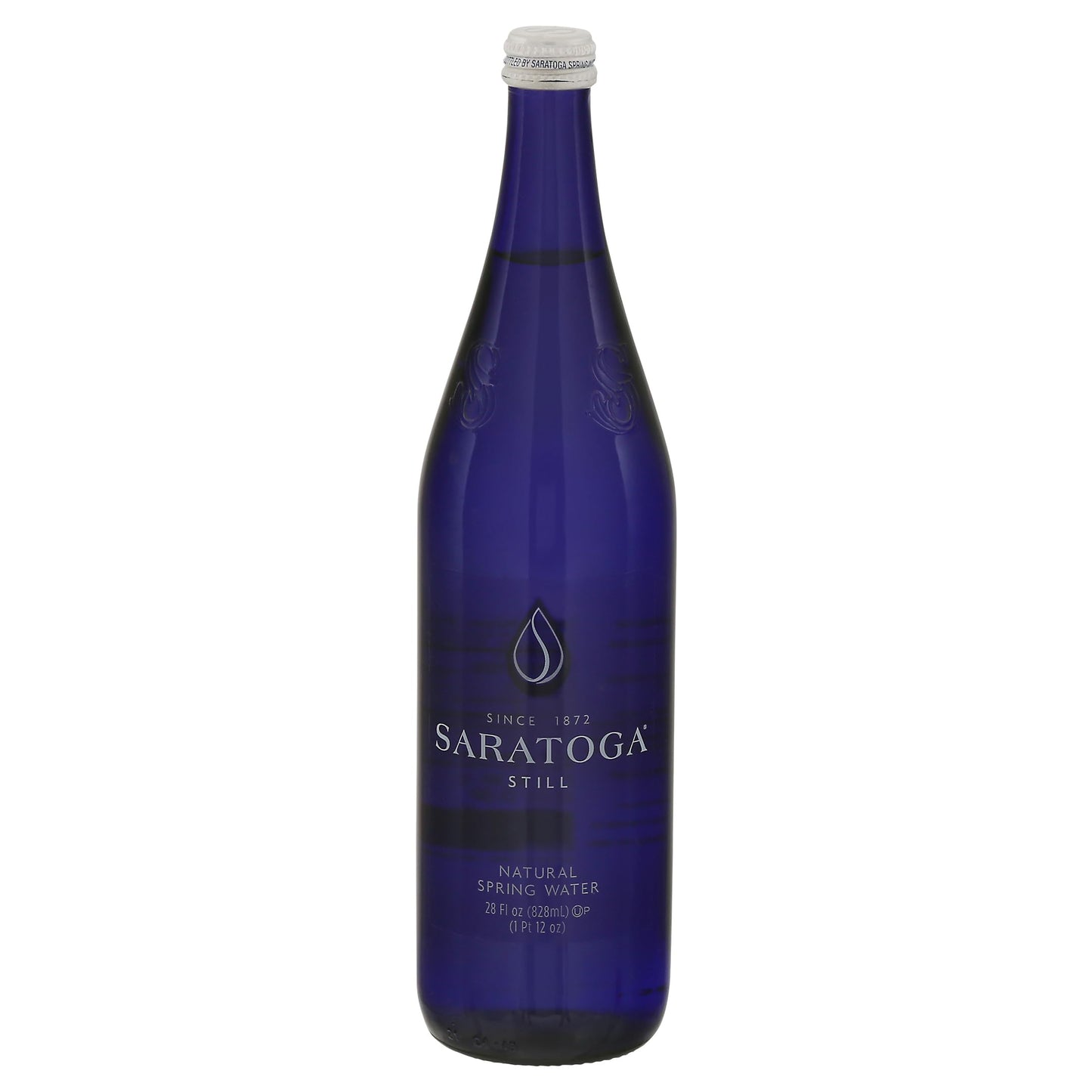 Saratoga Still Spring Water  Glass Water Bottle  28 Oz