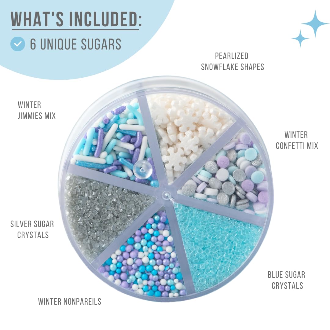 Sweets Indeed Christmas Sprinkles, Snowflake Edible Sprinkle Mix, Winter, Perfect for Baking and Decorating Cakes, Cookies, and Cupcakes