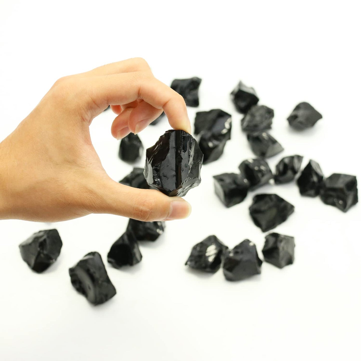 Nvzi Black Obsidian Crystal Rocks, Black Stones Bulk For Wicca, Reiki, And Energy Healing Crystals, Witchcraft Supplies, Rocks F