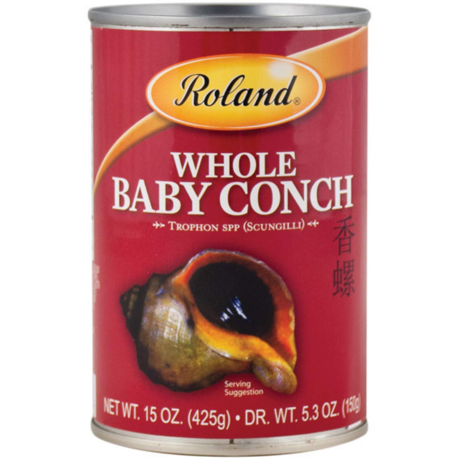 Roland Foods Whole Baby Conch in Water, 15 Ounce Can, Specialty Imported Food