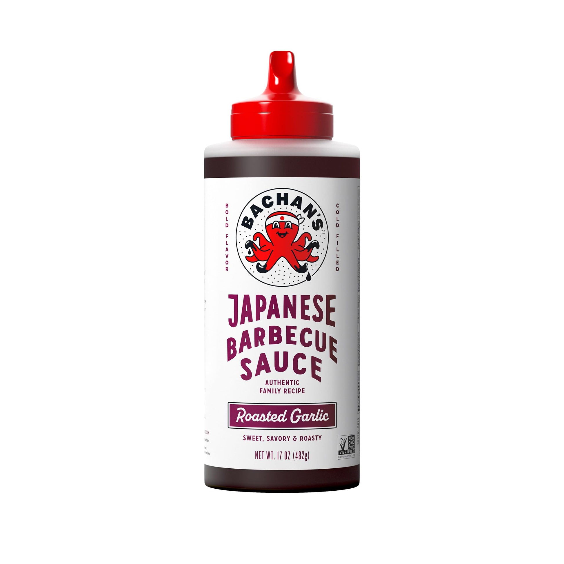 Bachans Japanese Barbecue Sauce - Roasted Garlic, 17 Oz Bottle, Cold-Filled, Non GMO, No Preservatives, BPA free - BBQ Sauce fo