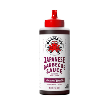 Bachans Japanese Barbecue Sauce - Roasted Garlic, 17 Oz Bottle, Cold-Filled, Non GMO, No Preservatives, BPA free - BBQ Sauce fo