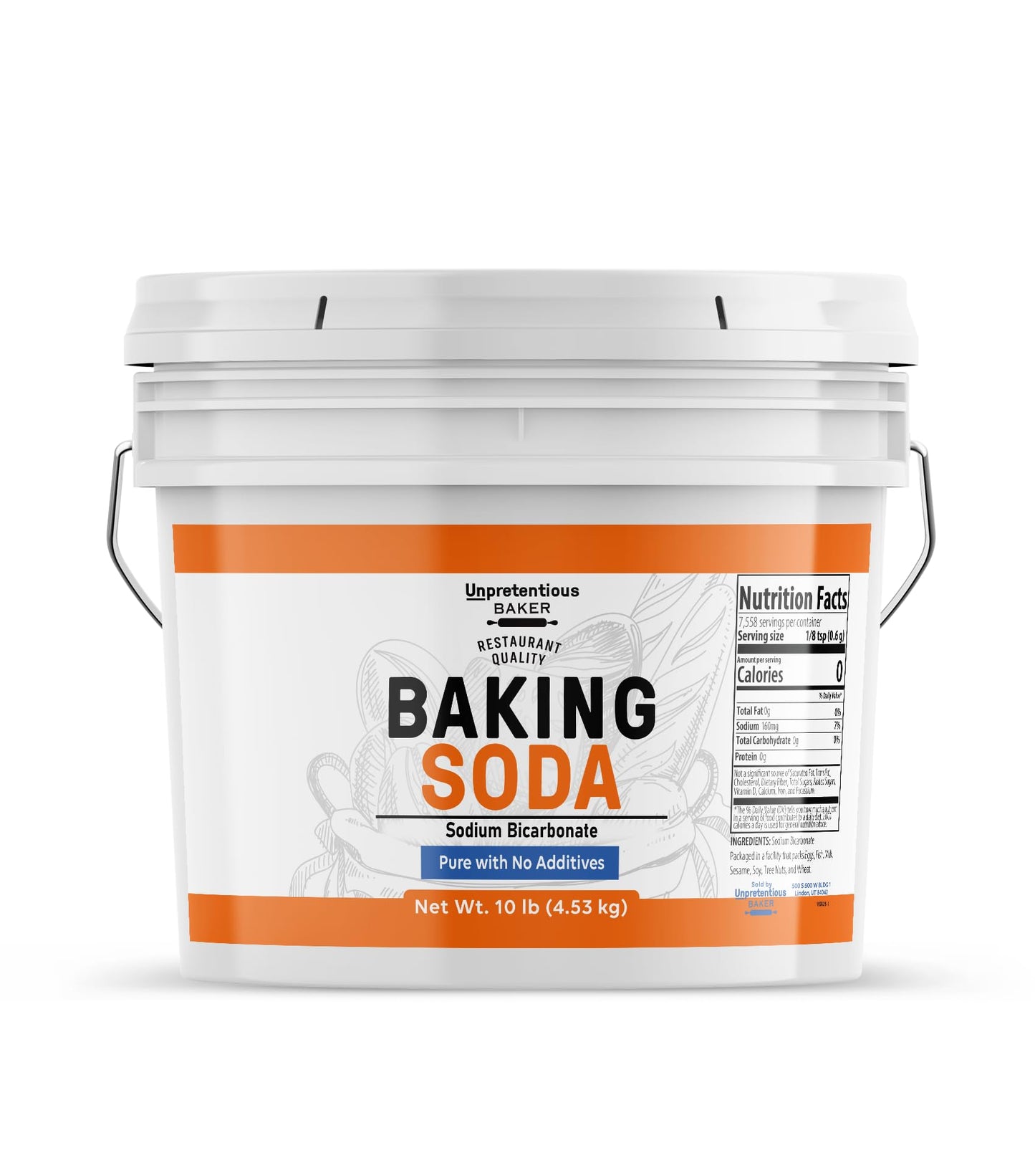 Unpretentious Baking Soda, 1 Gallon (160 Ounce) for Cooking, Baking, and Cleaning