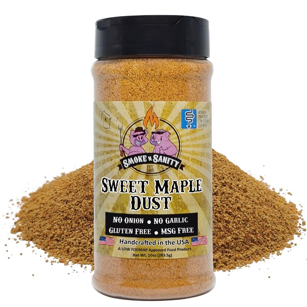 Smoke n Sanity Sweet Maple Dust - Low FODMAP Seasoning - Gluten Free, Dairy Free - 10 oz
