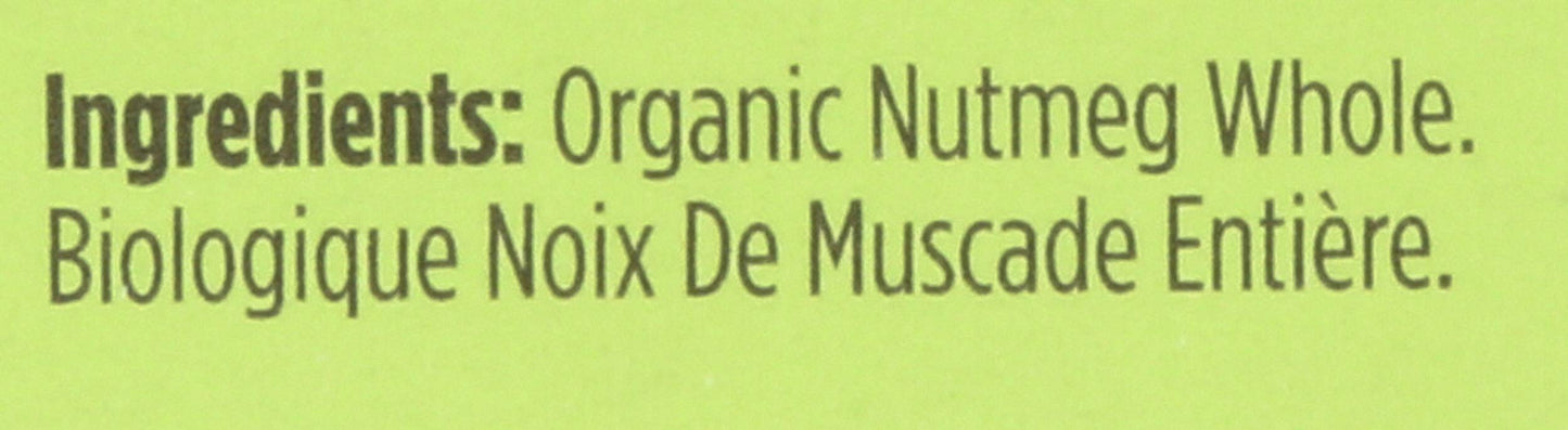 Spicely Organic Nutmeg Whole 0.10 Ounce ecoBox Certified Gluten Free