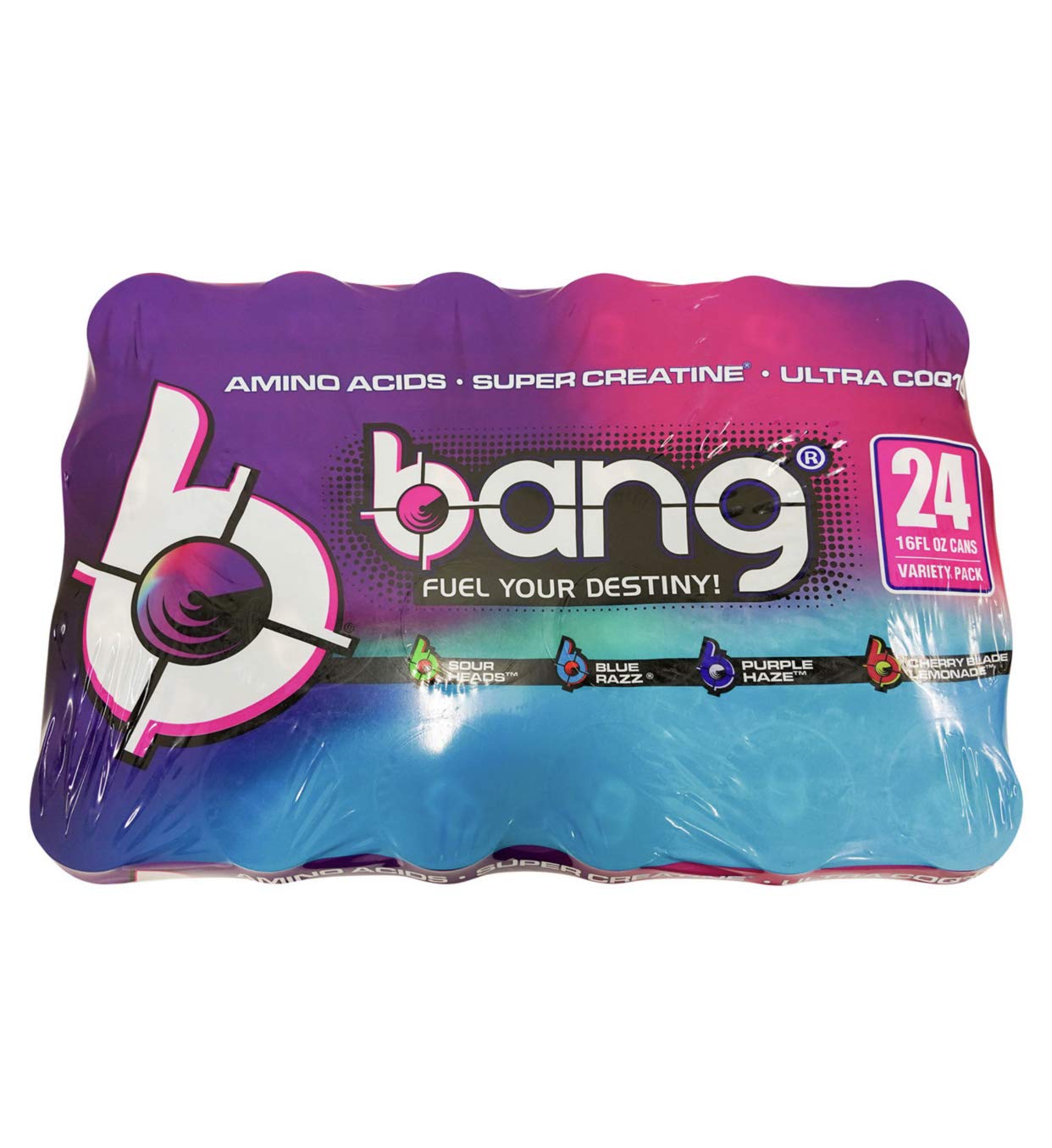 Bang Bang Fuel Your Destiny Variety Pack - 24 Cans, 16 FL Oz Each, Total 384 FL Oz