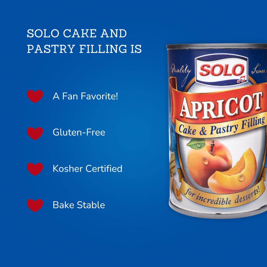 Solo Cake and Pastry Filling, Apricot, 12 Ounce, Pack of 12
