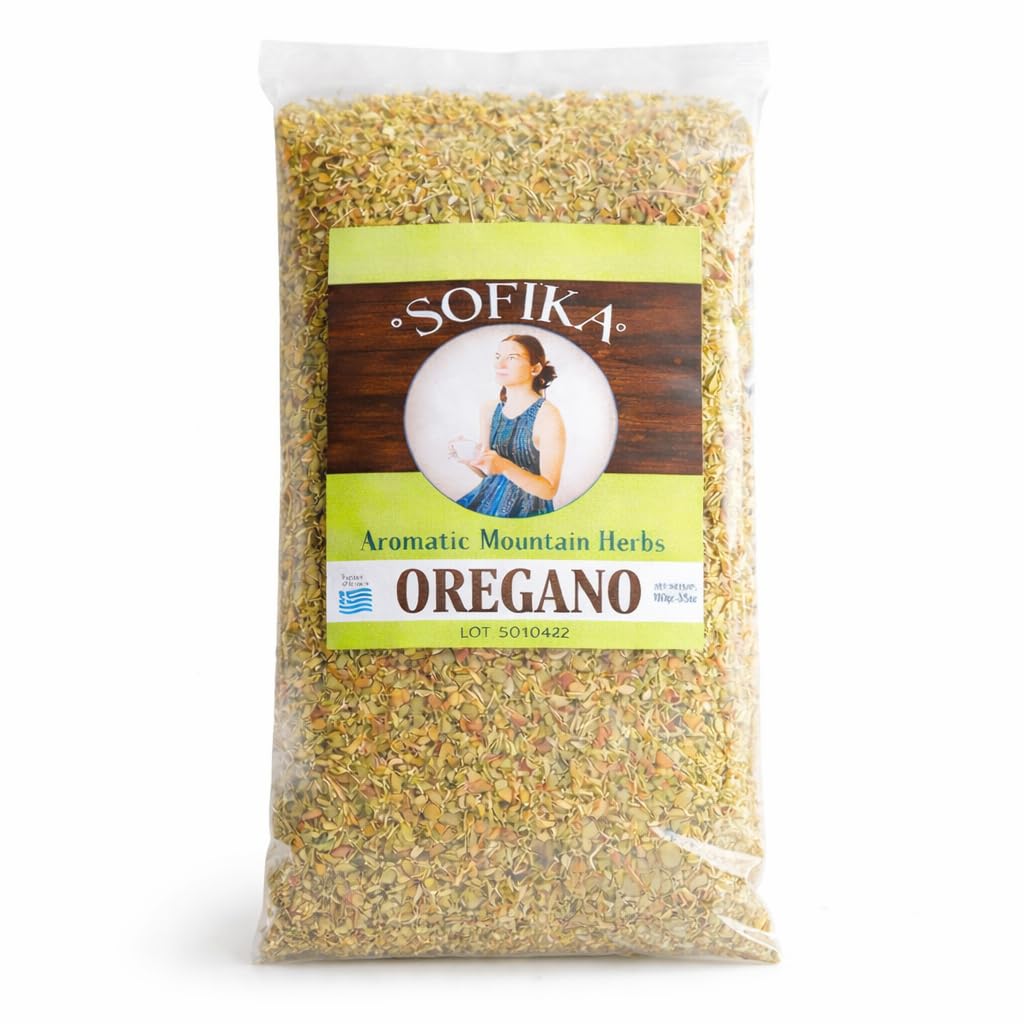 Oregano - Greek Top-Grade Dried Culinary Herb From Greece  Whole Oregano Wild Leaves  Rich Aroma & Flavor  Ideal For Salads  Meat  Fish  Pizza & Sauces 3.5Oz 100G